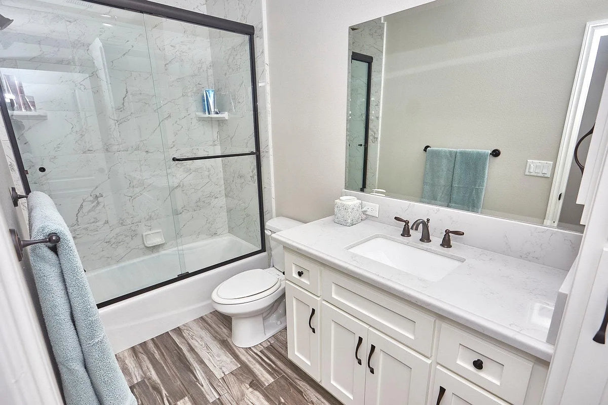 Custom Hall Bath & Shower — Residential • Stone • Quartz • Tile