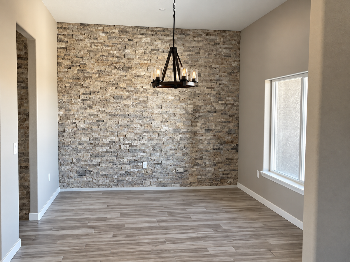 Stacked Stone Accent Wall — Residential • Stone • Tile