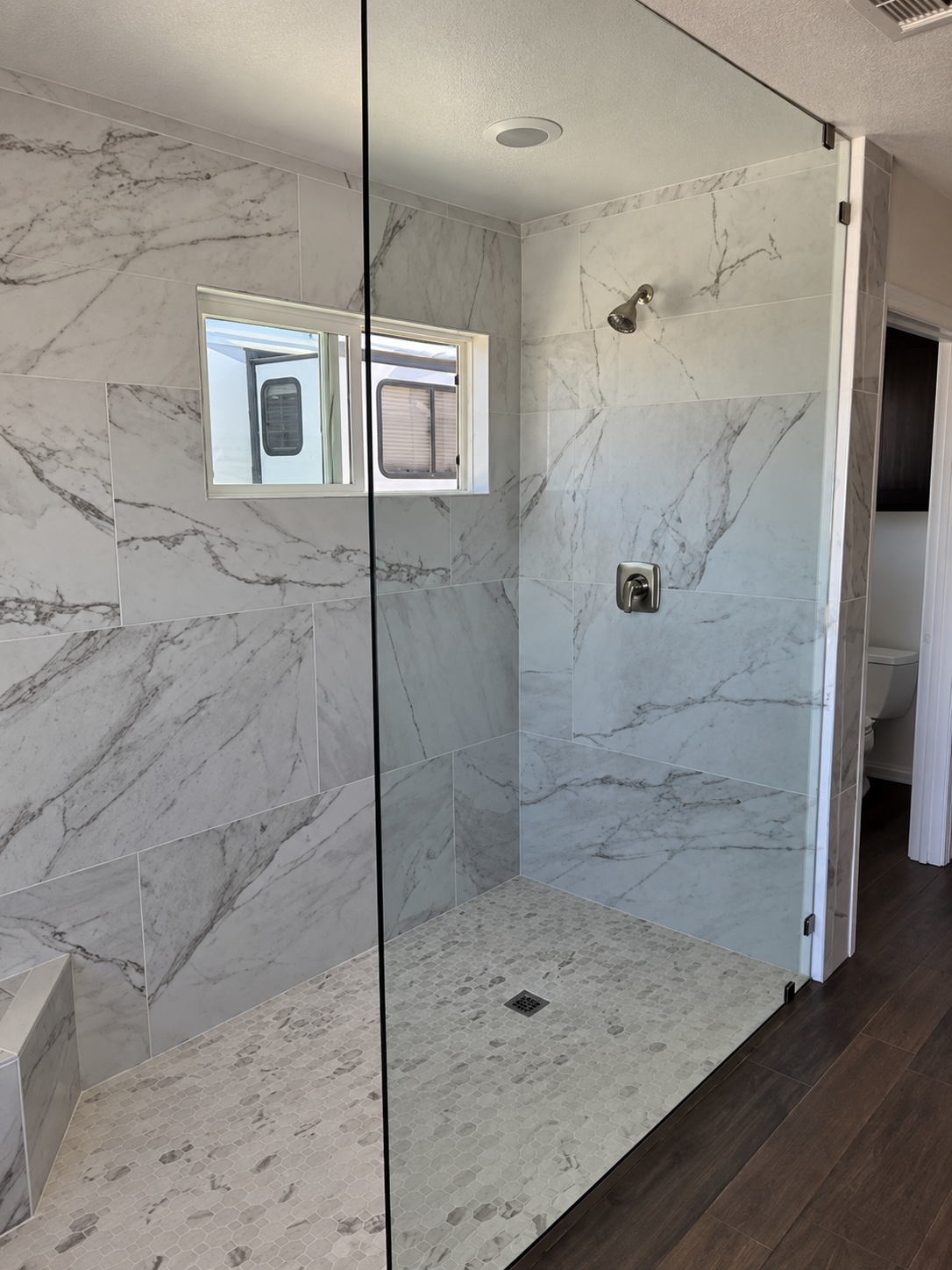 Custom Shower & Flooring — Residential • Large-Format Tile • Wood-Look Tile